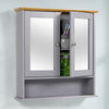 Grey/Bamboo Wooden Bathroom Cabinet Shelf Cupboard Storage Unit Free Standing