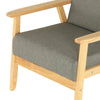 Retro Single Fabric Armchair Seat Chair Accent Armchair Wood Sofa Grey UK