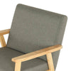 Retro Single Fabric Armchair Seat Chair Accent Armchair Wood Sofa Grey UK