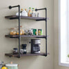 3 Tiers Industrial Iron Pipe Shelf Retro Wall Mounted Shelving without board