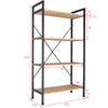 Bookcase | 4 Shelves Ladder Standing Wall Unit Oak Wooden Corner Storage Shelf