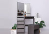 Corner Dressing Table 3 Mirror 5 Drawers Desk Set & Small Stool Black White Grey