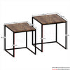 Industrial Nest of Tables Set of 2 Coffee Side End Table Living Room Furniture