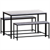 Dining Table and Chairs Bench Seat Set 4 Seater Vintage Home Kitchen Dining Room