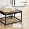 Side Table Doule Layer End Table Modern Coffee Table w/ Steel Frame