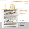 12-Shoe Storage Cabinet 4 Shelves 2 Drawers Tabletop 4 Legs Modern Unit