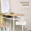 3-Piece Dining Kitchen Set with 1 Table and 2 Matching Chairs for Home Pub Cafe
