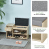 Shoe Storage Bench w/ Drawer 3 Compartments Cushion Home Boots Multifunction