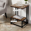 Side Table Doule Layer End Table Modern Coffee Table w/ Steel Frame