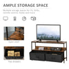 TV Cabinet, TV Console Unit W/ Foldable Linen Drawers, TV Stand for Living Room