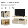 TV Cabinet, TV Console Unit W/ Foldable Linen Drawers, TV Stand for Living Room
