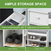 Shoe Storage Bench w/ Drawer 3 Compartments Cushion Home Boots Multifunction