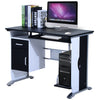 Computer Desk Workstation Table Sliding Keyboard Shelf Wood Drawer Office Home