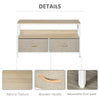TV Cabinet, TV Console Unit W/ Foldable Linen Drawers, TV Stand for Living Room