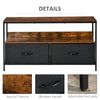 TV Cabinet, TV Console Unit W/ Foldable Linen Drawers, TV Stand for Living Room