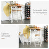 3-Piece Dining Kitchen Set with 1 Table and 2 Matching Chairs for Home Pub Cafe