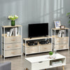 TV Cabinet, TV Console Unit W/ Foldable Linen Drawers, TV Stand for Living Room