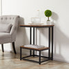 Side Table Doule Layer End Table Modern Coffee Table w/ Steel Frame