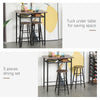 3-Piece Dining Kitchen Set with 1 Table and 2 Matching Chairs for Home Pub Cafe