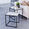 Industrial Nest of Tables Set of 2 Coffee Side End Table Living Room Furniture