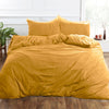 Washed Linen Duvet Cover with Pillowcase Bedding Set Grey Ochre Blush