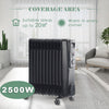 Oil Filled Radiator 6 7 9 11 Fin Electric Heater With Timer Thermostat Black UK