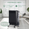 Oil Filled Radiator 6 7 9 11 Fin Electric Heater With Timer Thermostat Black UK