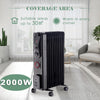 Oil Filled Radiator 6 7 9 11 Fin Electric Heater With Timer Thermostat Black UK