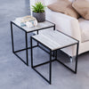 Industrial Nest of Tables Set of 2 Coffee Side End Table Living Room Furniture
