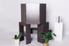 Corner Dressing Table 3 Mirror 5 Drawers Desk Set & Small Stool Black White Grey