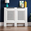 Radiator Cover White Modern Horizontal MDF Wood Grill Cabinet Shelf