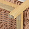 Drawer Wicker Basket Storage Shelf Unit Wooden Frame Home Organisation Natural