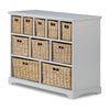 White Chest of Drawers Basket Storage Unit Wooden Cabinet Assembled TETBURYchest