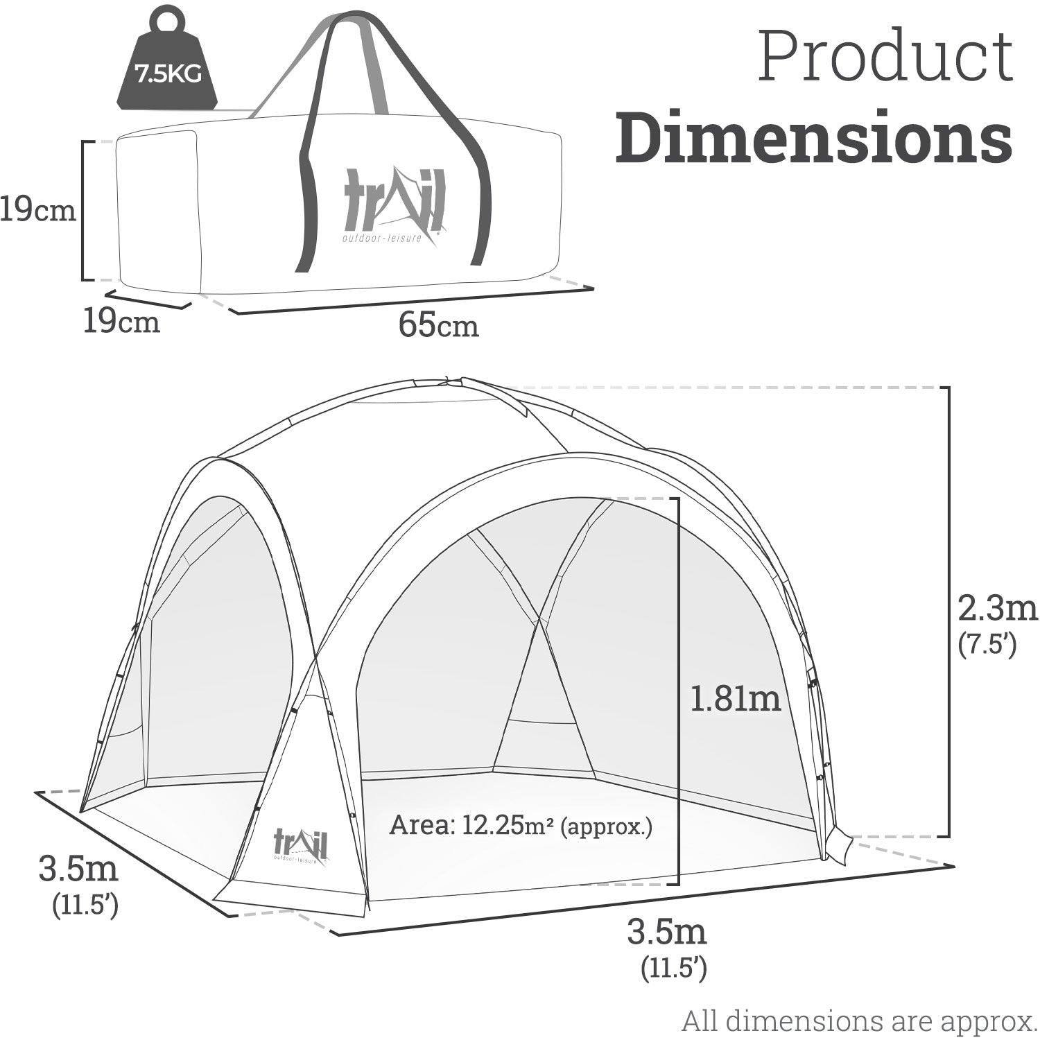 Dome Event Shelter Gazebo Outdoor Garden Camping Waterproof UV Extra Large