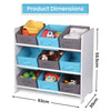 Wooden Storage Unit With 9 Baskets Toy Organiser Storage Unit Non Woven Baskets