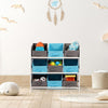 Wooden Storage Unit With 9 Baskets Toy Organiser Storage Unit Non Woven Baskets