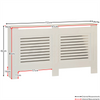 Radiator Cover White Modern Horizontal MDF Wood Grill Cabinet Shelf