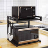 2-Tier Carbon Steel Microwave Oven Rack Stand Kitchen Storage Corner Shelf UK