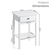 Bedside Table Pair Bedroom Cabinet Nightstand With Drawer & Shelf Christow