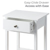 Bedside Table Pair Bedroom Cabinet Nightstand With Drawer & Shelf Christow