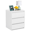 Modern White Bedside Table Cabinet with 3 Drawers Bedroom Furniture Nightstand