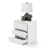 Modern White Bedside Table Cabinet with 3 Drawers Bedroom Furniture Nightstand