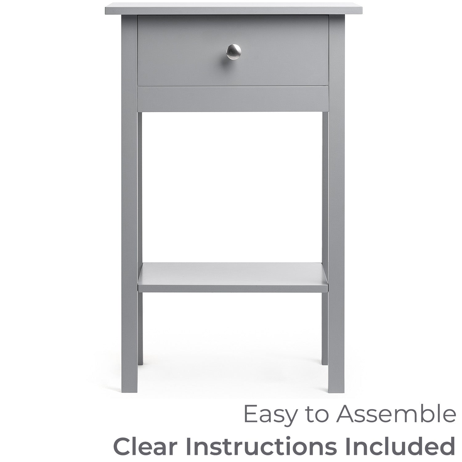 Bedside Table Bedroom Cabinet Nightstand With Drawer & Shelf Christow
