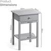 Bedside Table Pair Bedroom Cabinet Nightstand With Drawer & Shelf Christow
