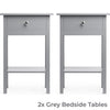 Bedside Table Pair Bedroom Cabinet Nightstand With Drawer & Shelf Christow