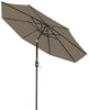 Brown Garden Patio Parasol 2.5m 2.7m 3m Outdoor Sun Shade Umbrella W/ Crank Tilt