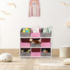 Wooden Storage Unit With 9 Baskets Toy Organiser Storage Unit Non Woven Baskets