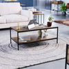 Industrial Coffee Table Wooden Shelf Sofa Side End Display Living Room Furniture