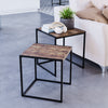 Industrial Nest of Tables Set of 2 Coffee Side End Table Living Room Furniture