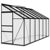 Half Walk-in Greenhouse Alu with Base Frame Lean to Wall Grow House Garden Shed